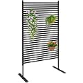 Meyoppm 72" H×36" W Metal Privacy Screen, Outdoor Indoor Privacy Screens with Stand Panels, Free Standing Decorative Privacy Screen for Patio
