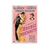 FSJD Poster de film psychologique avec inscription « Double Indemnity » - Décoration murale - Pour salon, chambre à coucher - 30 x 45 cm