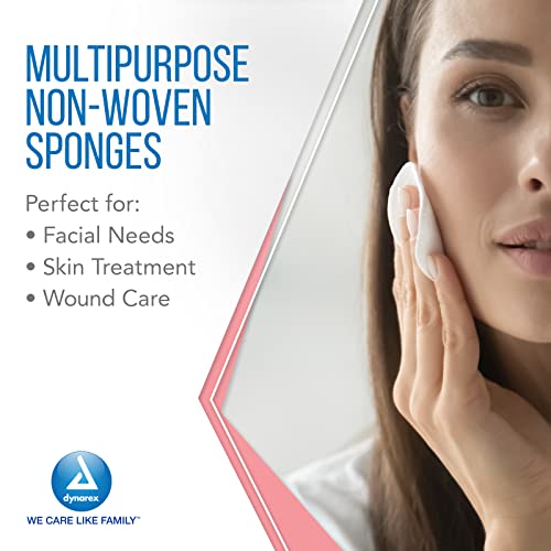 Dynarex Non-Woven Sponges, Non-Sterile Gauze, 2X2 And 4 Ply, Perfect For Facial Needs, Skin Treatment, & Wound Care, Made From Highly Absorbent Materials, 1 Sleeve Of 200 #TOP4