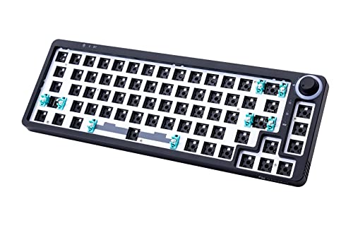GK GAMAKAY LK67 65% RGB Modular DIY Mechanical Keyboard, 67 Keys Hot Swappable 3pin/5pin Switch, Programmable Triple Mode Bluetooth 5.0/USB-C Wired/2.4GHz Wireless Customized Keyboard Kit (Black)