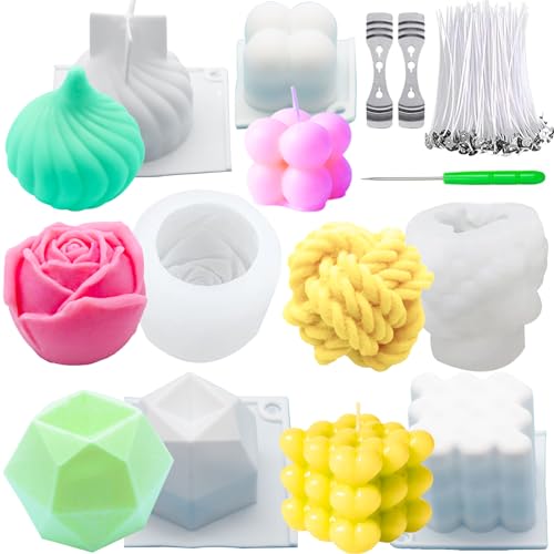 JOJOPLAY Silicone Candle Molds Big Set for Candle Making With