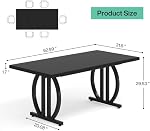 LITTLE TREE Modern Dining Table for 4-6 People, 63" Large Rectangular Kitchen Table with Geometric Legs, Unique Dinner Table Kitchen & Dining Room Furniture