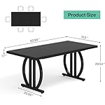LITTLE TREE Modern Dining Table for 4-6 People, 63" Large Rectangular Kitchen Table with Geometric Legs, Unique Dinner Table Kitchen & Dining Room Furniture - Image 3