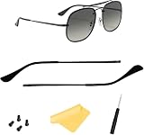Aste e gambe di ricambio per occhiali da sole Ray Ban RB3561 6448 3689, kit di riparazione con viti (braccia nere e punte nere)