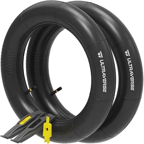 Ultraverse 26 x 4.0 Inner Tube Set with Schrader Valve - Ideal for Mountain Bikes & E-Bikes with 26-Inch Fat Tires - Durable & Reliable Performance- 2 Pack with tire levers Cover