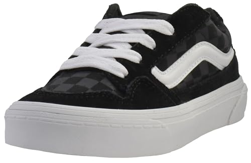 Vans Youth Caldrone Shoe | Boys' & Girls' Low-Top Fashion Sneakers, Chunky Retro-Inspired Style, Tonal Check Black, 1.5