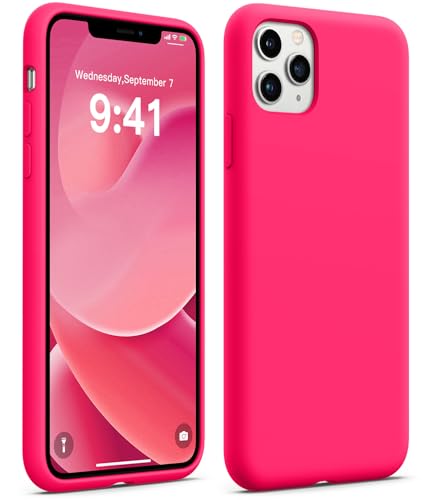 AOTESIER Compatible with iPhone 11 Pro Max Cases, Premium Silicone [Military Drop Protection] Slim Shockproof Phone Case for iPhone 11 Pro Max, 6.5 inch, Hot Pink