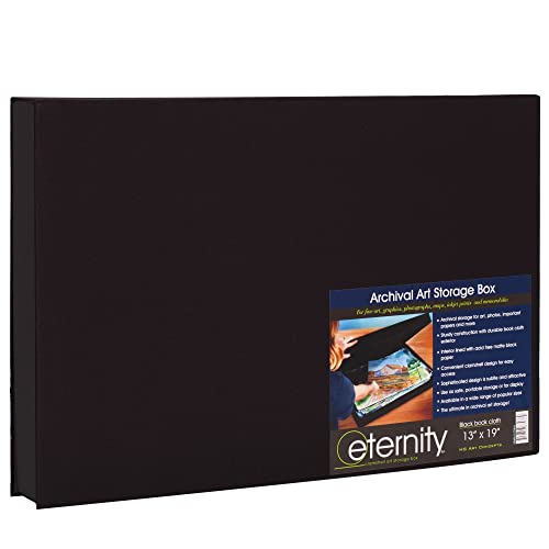 Hg Concepts Art Photo Storage Box Eternity Archival Clamshell Box For Storing Artwork, Photos & Documents Deluxe Acid-Free Sturdy & Lined With Archival Paper - [Black - 13" X 19"] #TOP12