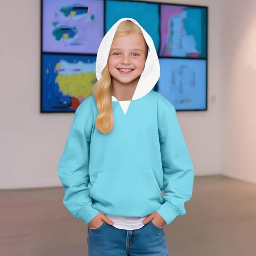 Wkishenl Hoodies for Teen Girls Trendy Youth Long Sleeve Cute Oversized Hooded Sweatshirts Tween Tops Winter Preppy Clothes3