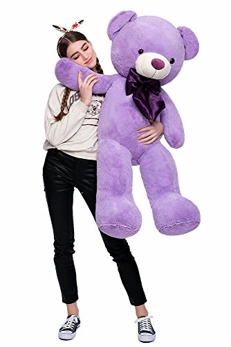 Image of MaoGoLan Giant Purple Teddy Bear 47 inch Life Size Bear Stuffed Animal Plush Toy Valentines Bear for Girls Girlfriend Wife Children Teens