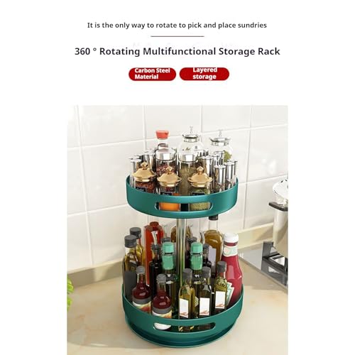Einstellbarer drehbarer Metallregal-Organizer für Küchentisch, 360-Spin-Gewürz-Rack mit rutschfester Basis, platzsparende Lagerung für Speisekammer, Badezimmer, Büro, stilvolles Wohnkultur-Accessorium