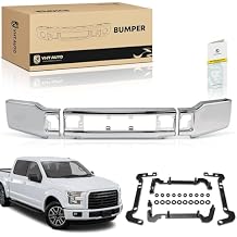 YHTAUTO Front Bumper Face Bar Compatible with Ford F-150 2018 2019 2020, without Fog Light Holes, Steel Chrome Bumper Replacement | 3 Piece Design, Not One|