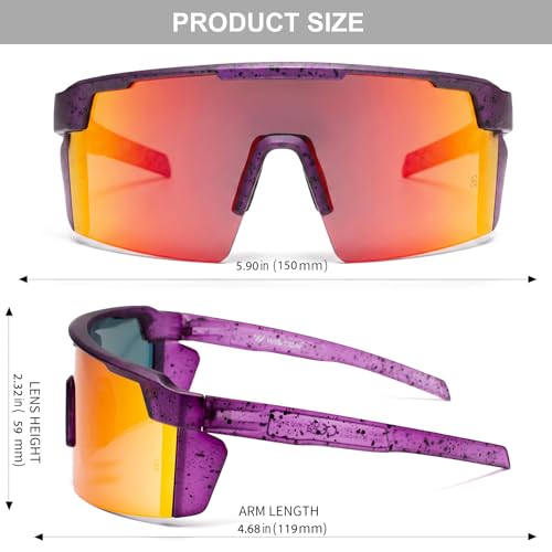 Image of WISTON XL Z87 Sunglasses for Big Wide Heads Men Women,TR90 Ultralight UV400 Protection Sun Glasses Z8224