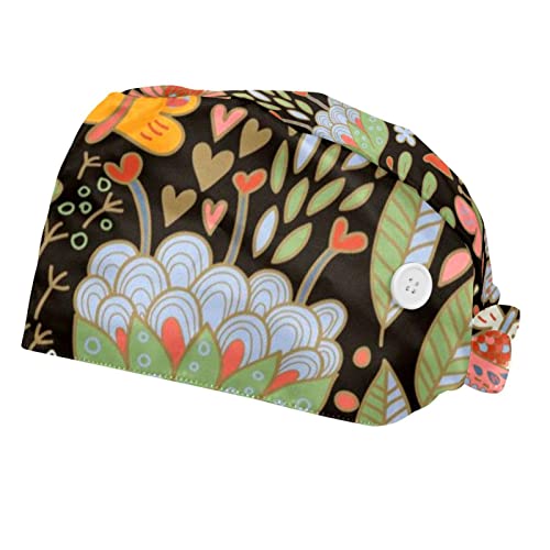 Couvre-chef unisexe casquette oiseau floral finitions soignées style rétro
