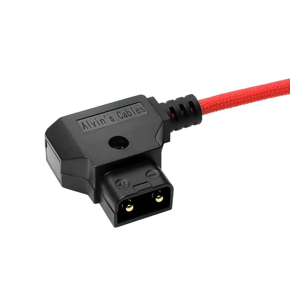 Alvin's Cables Atomos Ninja V D-tap kabel zasilający 0,5-1,2 m Dtap do blokowania DC 2.1 kabel spiralny do Blackmagic Video Assist, do Hollyland Mars 400S, ultra elastyczny