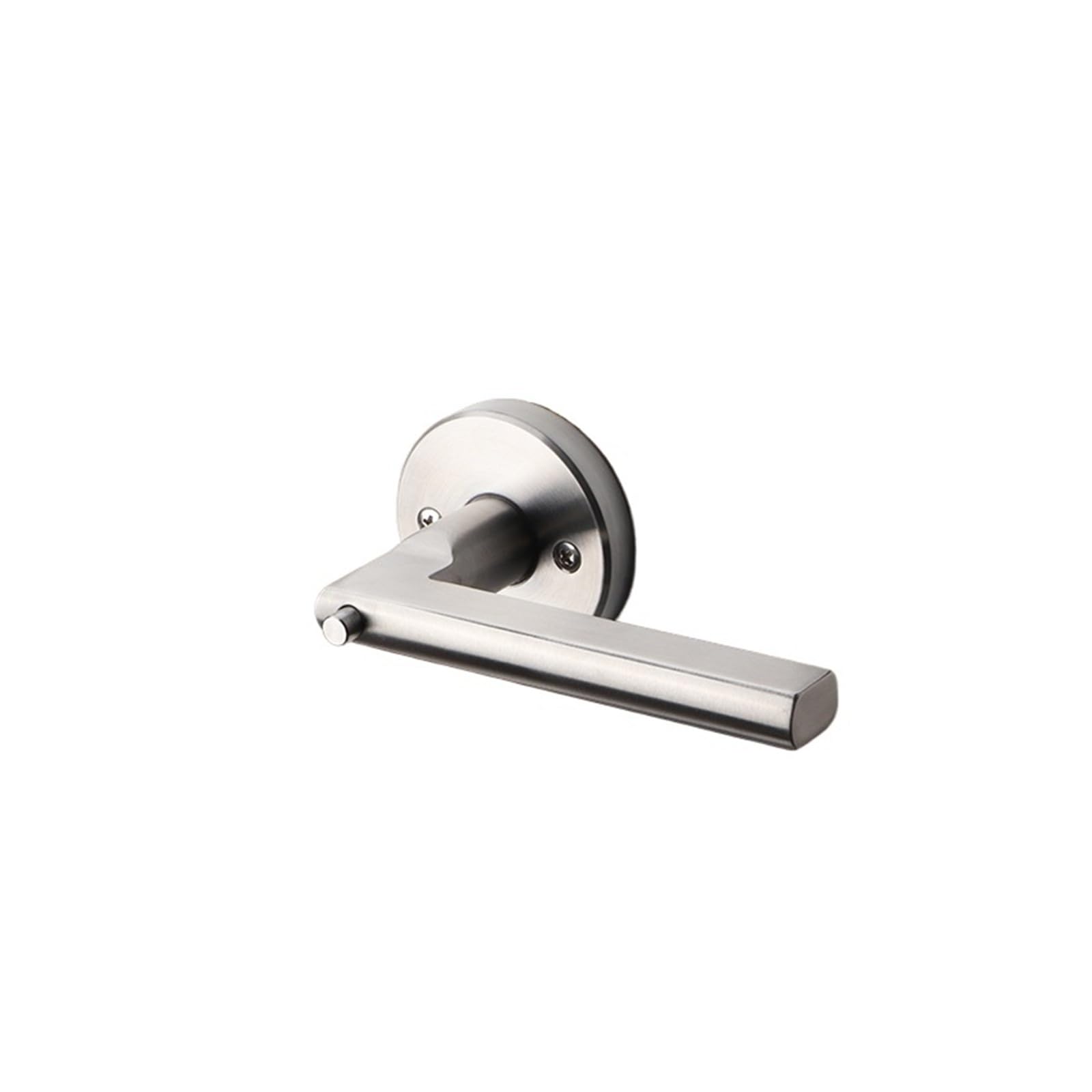Sjloynwq Brushed Silver 304 Stainless Steel Bathroom Lock Keyless Black Door Handle Home(Brushed Silver)