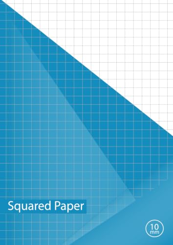 Squared Paper Notebook A4: 10 mm square paper notebook a4 , math notebook squared a4, Exercise Books A4 Lined, Grid Paper Notebook, Graph paper a4 pad, 100 Pages - blue