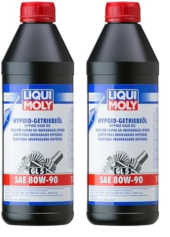 LIQUI MOLY Hypoid-Getriebeöl (GL5) SAE 80W-90 | 1 L | Getriebeöl | Hydrauliköl | Art.-Nr.: 4406, farblos (Packung mit 2)