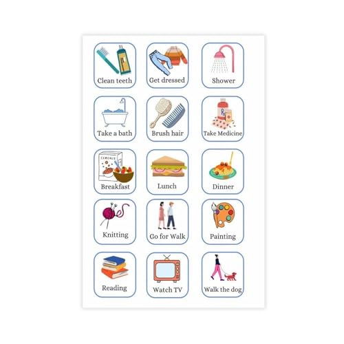 Poster démence horaire quotidien toile tableau mural chambre adulte