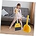 Zerodeko 1 Set Children's Broom and Dustpan Indoor Broom Sweeping Brush Small Broom Kids Play Dust Pan Kids Sweeping Broom Cleaning Playset Broom and Dustpan for Kids Toy Toddler Handheld