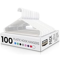 Utopia Home Plastic Hangers Pack - Clothes Hanger with Hooks - Durable & Space Saving Coat Hanger - Heavy Duty Hangers - Skirt Hangers