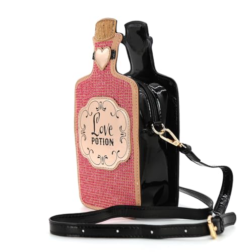Pink Bedazzled Love Potion Bottle Crossbody Bag for Women2