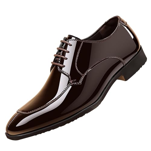 Zapatos de vestir Oxford en piel sintética elegante con cordones