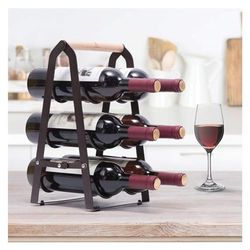 Soporte para 6 botellas de vino en hierro forjado negro miniatura 3