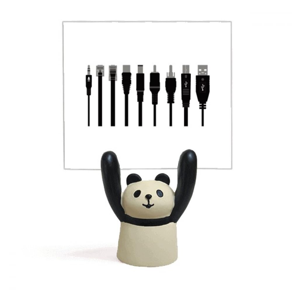 Support de câble de charge noir motif panda range fil USB - 4