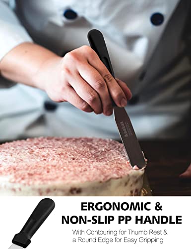 Spatule Coudée Acier Inox 36cm - Glaçage Gâteau, Décoration Pâtisserie - Manche Ergonomique