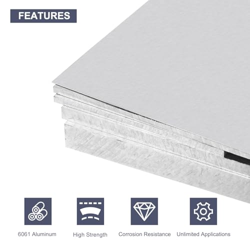 QUARKZMAN Aluminiumblech 2 Stück 350mm x 250mm x 3mm (0 12 Zoll) Dicke Quadratische 6061 Aluminiumplatte Für Industrie Silberton