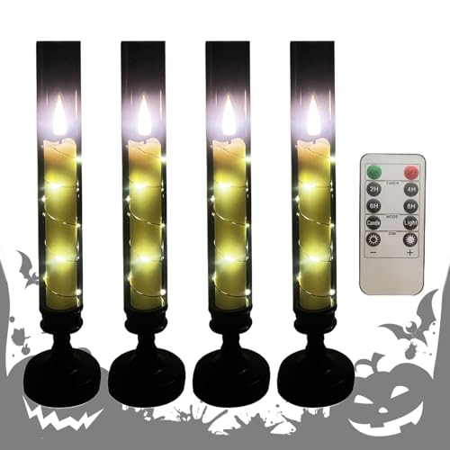 Juego de velas led flameless con control remoto de 10,04 x 2,2 pulgadas a batería