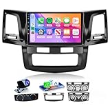Rimoody 4G+64G Android 15 Wireless Carplay Car Radio for Toyota HILUX Fortuner 2005-2014, Car Stereo Andorid auto Mirror Link 9'' Touchscreen GPS 5G-WiFi Bluetooth FM/RDS EQ-32 SWC Backup Camera