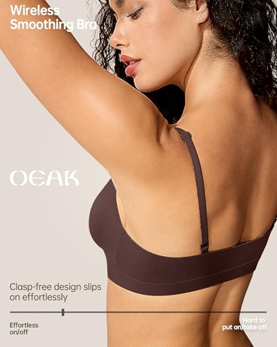 Image of OEAK Women Triangle Unlined Bra Wireless Pull On Plunge Bras