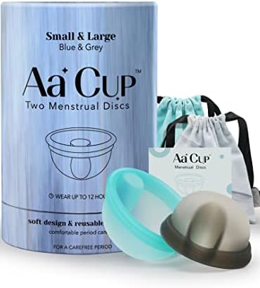 AaCup Menstrual Disc, 2 Count Reusable Period Discs, Sustainable Alternative to Cup/Tampons/Pads, Capacity of 5 Super Tampons, Leak-Proof & Soft Period Products, Eco-Friendly Feminine Hygiene