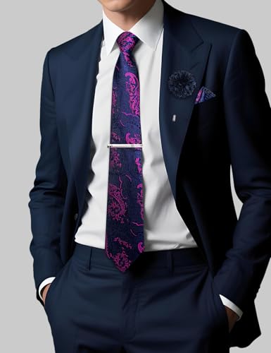 Image of DiBanGu Silk Zipper Ties for Men, Formal Pre-tied Necktie