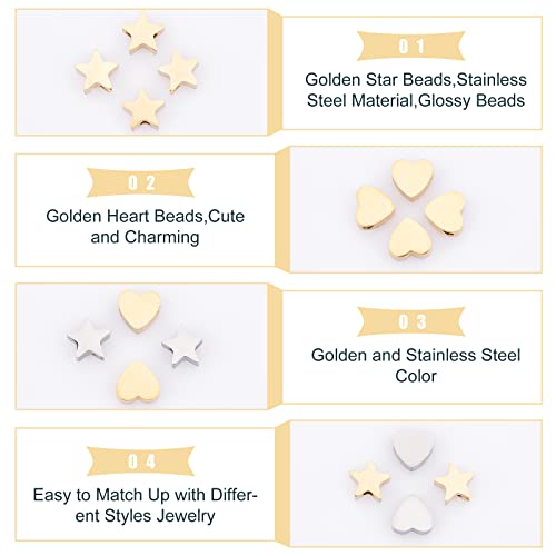 DICOSMETIC 16Pcs 2 Stile 2 Colori Perline a Cuore