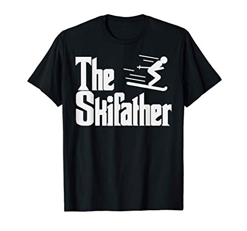 Fathers Day The Skifather Skiing Ski Sport Skier Dad Gift Maglietta