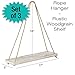 Excello Global Products Rustic Distressed Wood Hanging Shelves: 17-Inch with Swing Rope Floating Shelves (Whitewashed - Pack of 3)