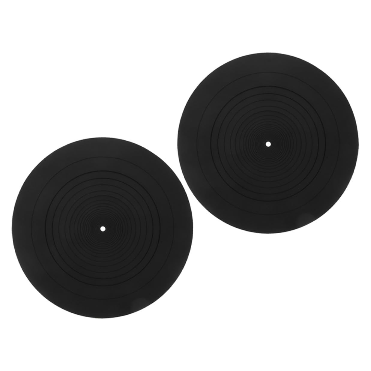 NOLITOY 2 Piezas Alfombrilla de Silicona Antielectrostática para Tocadiscos de Protectora y Estable para Discos de Vinilo Color Negro