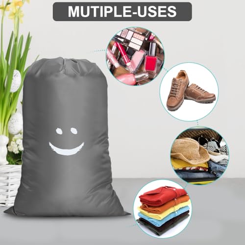 flintronic 2 Pack Extra Large Laundry Bag, 6191cm Foldable Storage Bag, Dirty Clothes Bags, with Drawstring Closure, Durable Rip-Stop, Convenient, for Travel/Bathroom/Bedroom/Dormitory - Image 3