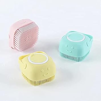 Zeenu Creation Silicone Soft Bath Body Brush with Shampoo Dispenser Scrubber-use in Shower Deep Cleaning Gentle Scrub Massage for Children, Men Women