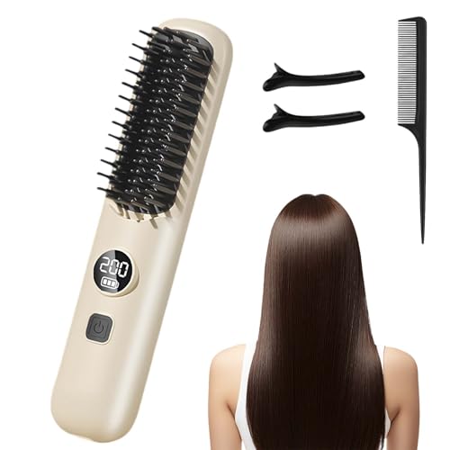 Brosse lissante sans fil en céramique Go Brush Pro UK avec écran LED précis