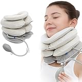 2025革新デザイン ネックサポーター エアー ポンプ式 【理学療法士監修】男性 女性 首 牽引 3in1 首 サポーター 4 層構造 ネックストレッチャー 携帯枕 ネックピロー 軽量 洗濯可 首枕 保温 誕生日 母の日 父の日 勉強 飛行機 自宅 休憩 旅行 出張 仕事用