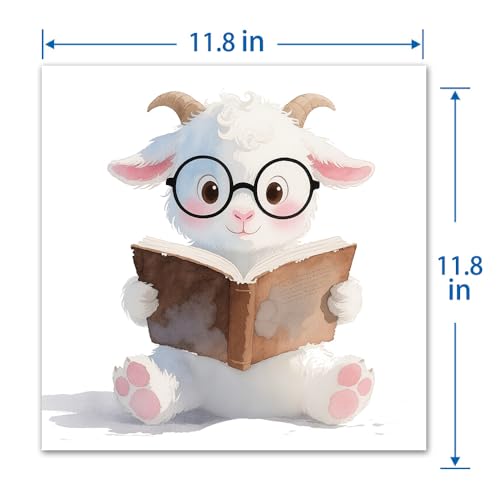 Vinilo decorativo de pared con diseño de cabras leyendo libros miniatura 6