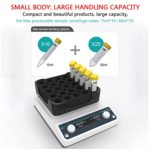 Image of Multi-Sample Vortex Mixer Lab Shaker, Horizontal Swing Vortex for Centrifuge Tubes, AC110-220V, 1 Min-8H Timer, High-Speed Mixing, Ideal for Labs and Research