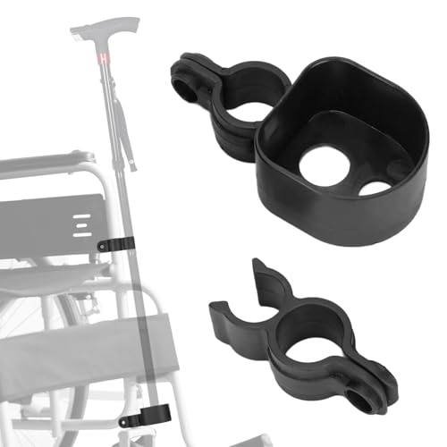 Soporte para bastón para silla de ruedas, práctico soporte para bastón para andador, soporte multiusos para muleta, accesorio de fijación para scooter para sillas de ruedas, scooters eléctricos