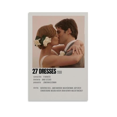 URAUIH Póster de 27 vestidos de película para dormitorio, sala de estar, pared, póster decorativo de 60 x 90 cm, estilo sin marco