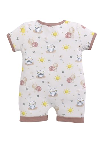 Image of BABYGO Baby Half Sleeve Rompers 100% Cotton for New Born Baby|Daily Suits for Baby Boys & Girls| 0-3M| 3-6M|6-9M|Onesies| Infant Clothes | Pack of 1