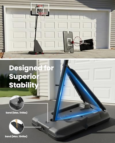 Image of IGL Portable Basketball Hoop Outdoor, 10 FT Height Adjustable Basketball Goal